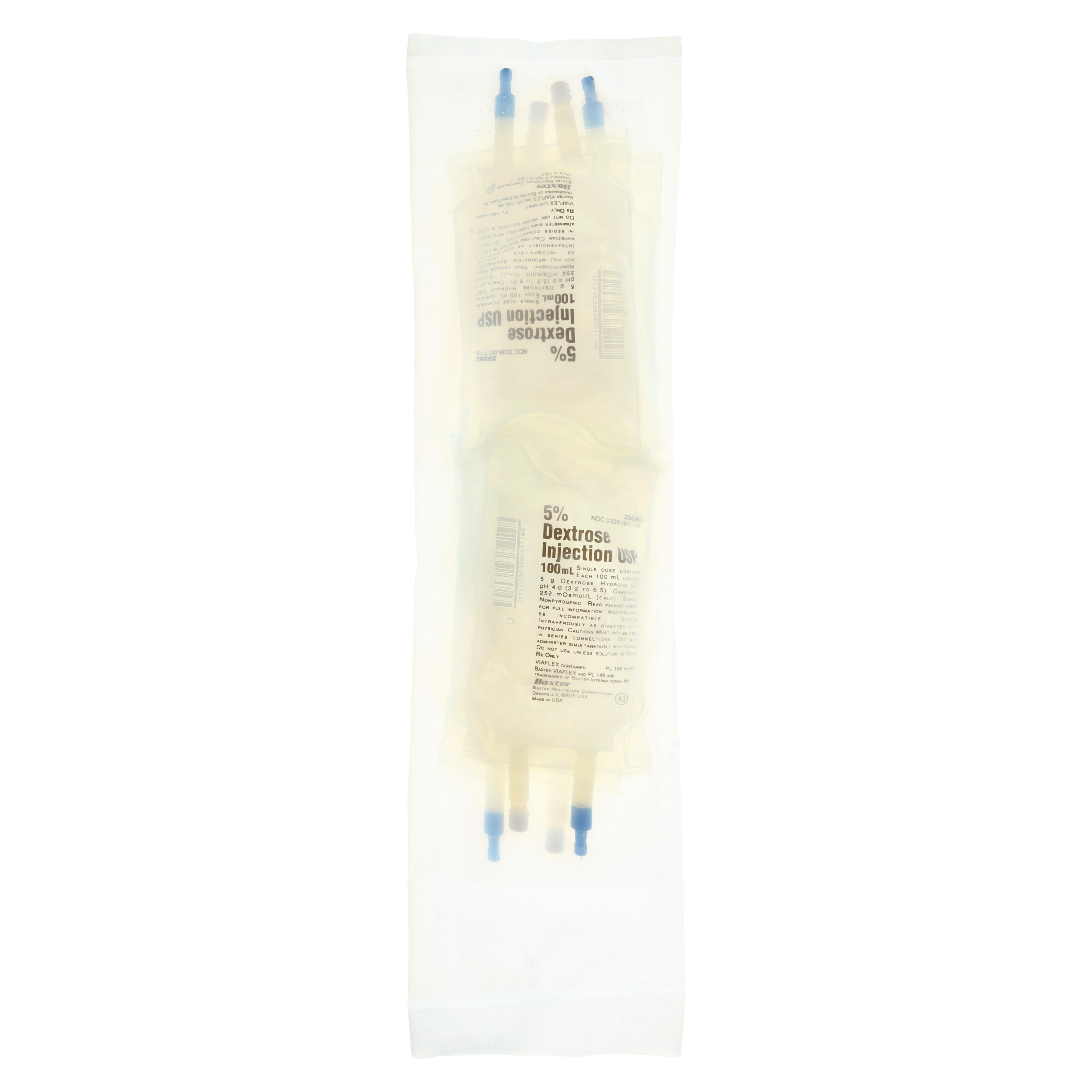 Injection Solution Dextrose 5%/Water 100mL Bag 4/Pk